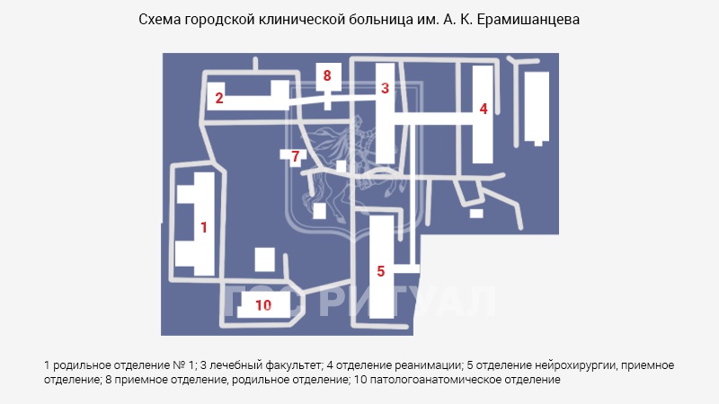 Схема морга городской клинической больницы № 20 им. А.К. Ерамишанцева – государственный городской морг