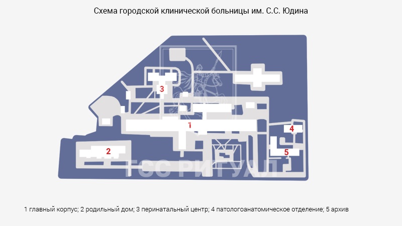 Схема морга городской клинической больницы № 7 им. С.С. Юдина