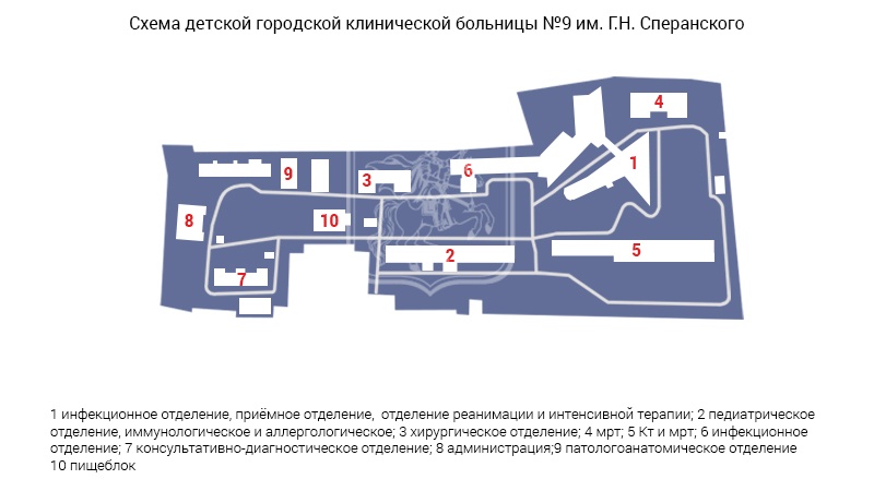 Схема морга детской городской клинической больницы № 9 им. Г.Н. Сперанского